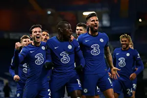 Chelsea Celebrates with Kurt Zouma: Second Goal vs Leeds United, Premier League, London