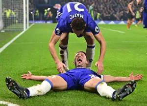 Chelsea Duo Cahill and Matic Celebrate Second Goal Against Hull City