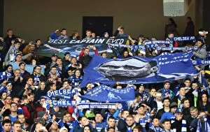 Images Dated 20th October 2015: Chelsea Fans Unwavering Support: Roaring on Their Team at Olympic Stadium during Dynamo Kiev vs