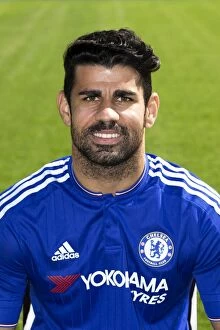 Images Dated 10th September 2015: Chelsea FC 2015-16 Team: Diego Costa and Squad Photocall at Cobham Training Ground - Premier