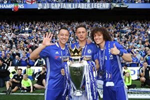 Club Soccer Collection: Chelsea FC Celebrates Premier League Victory: John Terry, Nemanja Matic