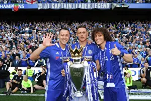 Chelsea FC Celebrates Premier League Victory: John Terry, Nemanja Matic, and David Luiz with the Trophy