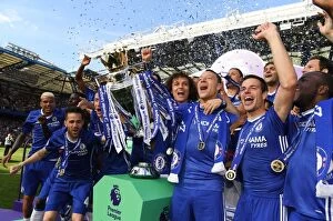Images Dated 21st May 2017: Chelsea FC: Euphoric Premier League Title Victory Celebrations at Stamford Bridge