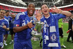 Images Dated 15th May 2010: Chelsea FC: Frank Lampard and Didier Drogba Celebrate FA Cup Victory (2010)