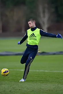 Chelsea FC: Gary Cahill in Action at January 2013 Premier League Training Session, Cobham Training Ground