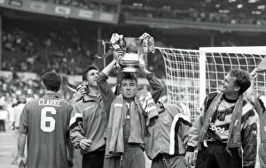 1990's Collection: Chelsea FC: Hitchcock, Petrescu, and Grodas Celebrate FA Cup Victory (1997)