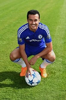 Images Dated 10th September 2015: Chelsea FC: Pedro at 2015-16 Team Photocall, Cobham Training Ground