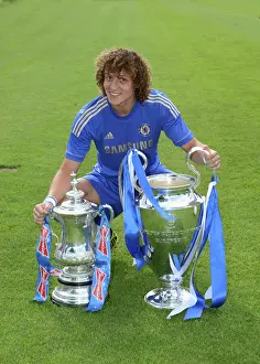Chelsea FC: Team Photocall with David Luiz at Cobham Training Ground (August 2012)