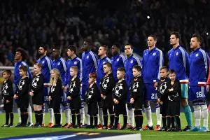 November 2015 Prints: Chelsea FC - UEFA Champions League: Players Pre-Game Line-Up vs