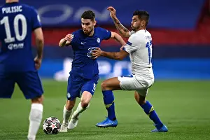 Club Soccer Prints: Chelsea FC vs Porto: Jorginho in UEFA Champions League Quarterfinal - Seville