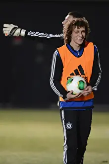Chelsea FC's David Luiz in Focus: Training at Marinos Town Ground for FIFA Club World Cup, Yokohama, Japan (December 2012)
