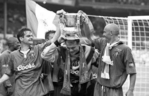 FA Cup Final versus Middlesbrough May 1997 Collection: Chelsea FC's Triumph: Clarke, Grodas, and Leboeuf Celebrate FA Cup Victory (1990's)