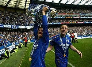 Images Dated 29th April 2006: Chelsea Football Club: Champions 2005-2006 - Terry and Crespo's Triumphant Trophy Celebration