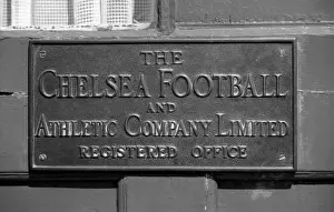 Chelsea Football Club: A Glimpse into the Past - The Old Brass Nameplate at Stamford Bridge, London, 1977