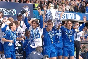 Images Dated 29th April 2006: Chelsea Football Club: John Terry Lifts the Premier League Trophy - Glorious Victory at Stamford