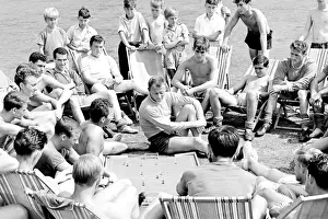 Chelsea Football Club: Manager Tommy Docherty Planning Tactics with Subbuteo at Training, Ewell