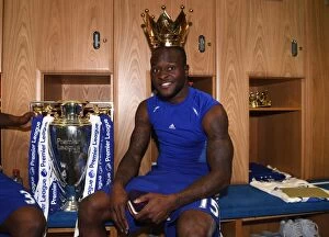 Images Dated 21st May 2017: Chelsea Football Club: Victor Moses Celebrates Premier League Title Win at Stamford Bridge