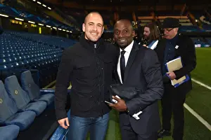 European Matches 2013-2014 Season Prints: Chelsea Legends Joe Cole and Claude Makelele Reunite at Stamford Bridge during UCL Quarterfinal vs