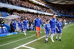 Images Dated 10th January 2015: Chelsea Players Take the Field: Chelsea vs. Newcastle United, Barclays Premier League