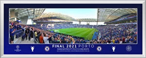: Chelsea UCL 2021 Final - Corner Flag 30'Panoramic Framed Print