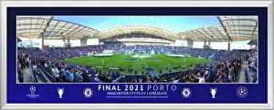 Images Dated 9th June 2021: Chelsea UCL 2021 Final - Line Up 30'Panoramic Framed Print