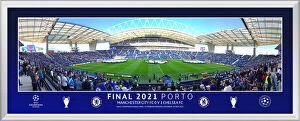 Champions League 2021 - Porto Winners Products Gallery: Chelsea UCL 2021 Final - Opening Ceremony 30'Panoramic Framed Print