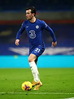 28.12.20 - Chelsea V Aston Villa (Home) Prints: Chelsea vs Aston Villa: Ben Chilwell in Action at Empty Stamford Bridge