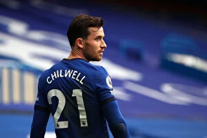 Images Dated 3rd October 2020: Chelsea vs Crystal Palace: Ben Chilwell at Empty Stamford Bridge, Premier League Match, October 2020