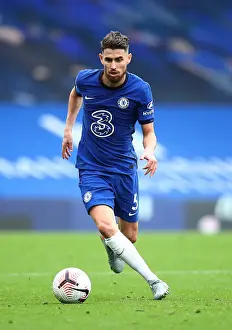 03.10.20 - Chelsea V Crystal Palace (Home) Prints: Chelsea vs Crystal Palace: Jorginho in Action at Empty Stamford Bridge