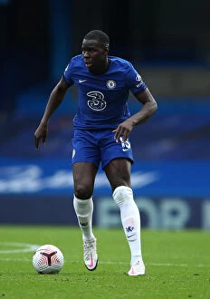 Images Dated 3rd October 2020: Chelsea vs Crystal Palace: Kurt Zouma in Action at Empty Stamford Bridge, Premier League