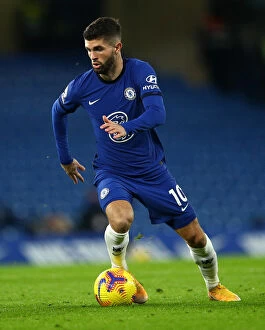 Images Dated 6th December 2020: Chelsea vs Leeds United: Christian Pulisic in Action at Sold-Out Stamford Bridge, Premier League