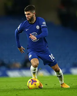 Chelsea vs Leeds United: Christian Pulisic in Action at Sold-Out Stamford Bridge, Premier League, London, December 2020