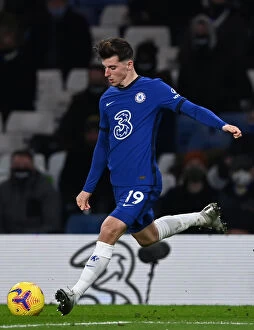 Club Soccer Collection: Chelsea vs Leeds United: Mason Mount at Stamford Bridge Amidst Limited Fan Attendance - Premier