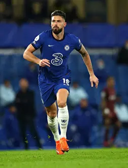 05.12.20 - Chelsea V Leeds United (Home) Prints: Chelsea vs Leeds United: Olivier Giroud in Action at Sold-Out Stamford Bridge