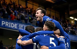 Images Dated 18th May 2021: Chelsea vs Leicester City: Chilwell and Rudiger Celebrate First Goal in Limited-Capacity Stamford