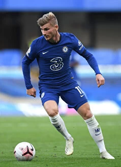 Images Dated 20th September 2020: Chelsea vs Liverpool: Timo Werner Chases Victory at Stamford Bridge