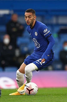 Images Dated 19th October 2020: Chelsea vs Southampton: Hakim Ziyech in Action at Empty Stamford Bridge, Premier League