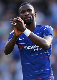 Images Dated 1st September 2018: Chelsea's Antonio Ruediger Celebrates with Fans after Victory over Bournemouth
