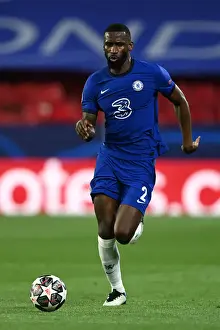 Club Soccer Prints: Chelsea's Antonio Ruediger in Empty Estadio Ramon Sanchez Pizjuan during UEFA Champions League Quarterfinal vs