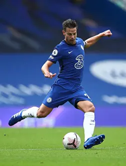 03.10.20 - Chelsea V Crystal Palace (Home) Prints: Chelsea's Azpilicueta in Action: Premier League Clash Against Crystal Palace Amidst Empty Stamford Bridge (03)