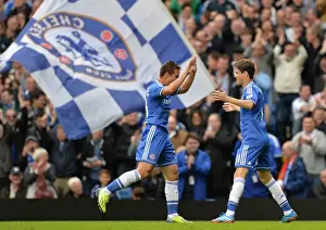 Chelsea's Azpilicueta and Oscar in Jubilant Celebration: Oscar's Goal vs. Cardiff City (September 21, 2013)