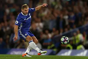Chelsea's Branislav Ivanovic in Action: Premier League Clash Against West Ham United at Stamford Bridge
