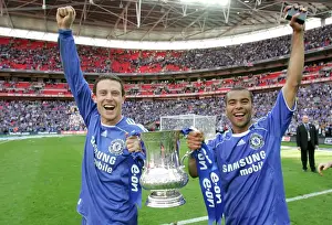 Chelsea's Bridge and Cole Triumphantly Lift the FA Cup: Manchester United Defeat (2007)