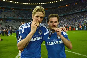 Chelsea's Champions League Triumph: Fernando Torres and Juan Mata Celebrate Victory over Bayern Munich (2012)