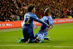 Chelsea's Da Silva and Ramires: United in Victory - Celebrating the Second Goal vs Southampton (BPL, 1st January 2014)