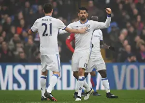 Chelsea's Diego Costa and Nemanja Matic Celebrate First Goal: Victory at Crystal Palace, Premier League, London, 2016