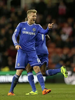 Images Dated 7th December 2013: Chelsea's Double Victory: Schurrle's Brace at Stoke City, Britannia Stadium