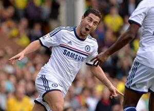 Images Dated 6th October 2013: Chelsea's Eden Hazard Scores Brace: Premier League Victory over Norwich City (6th October 2013)
