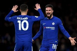 Images Dated 12th February 2018: Chelsea's Eden Hazard Scores First Goal Against West Bromwich Albion, February 2018