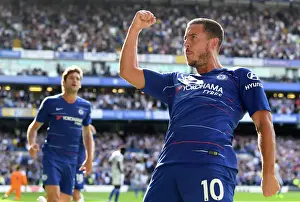 Club Soccer Prints: Chelsea's Eden Hazard Scores Second Goal Against Cardiff in Premier League